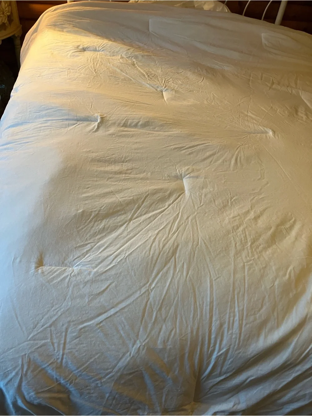 100% cotton eyelet floral white Queen comforter Rachel & Zoe